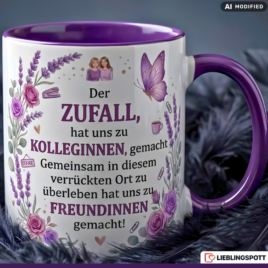 Kollegin Tasse Spruch Zufall Geschenk Abschied Danke Büro Kaffeetasse 330ml