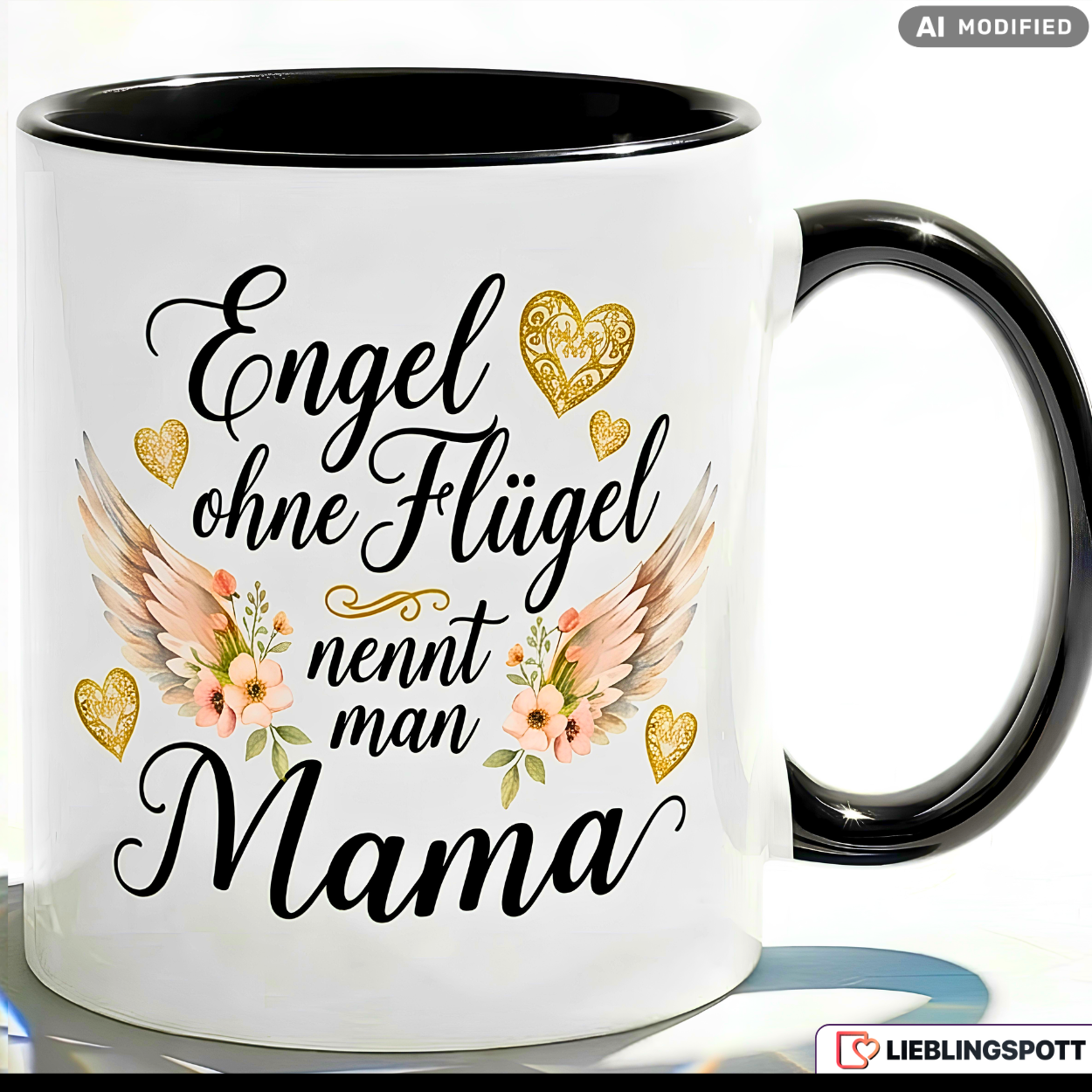 Mama Tasse Spruch Engel ohne Flügel Geschenk Roter Becher 330ml