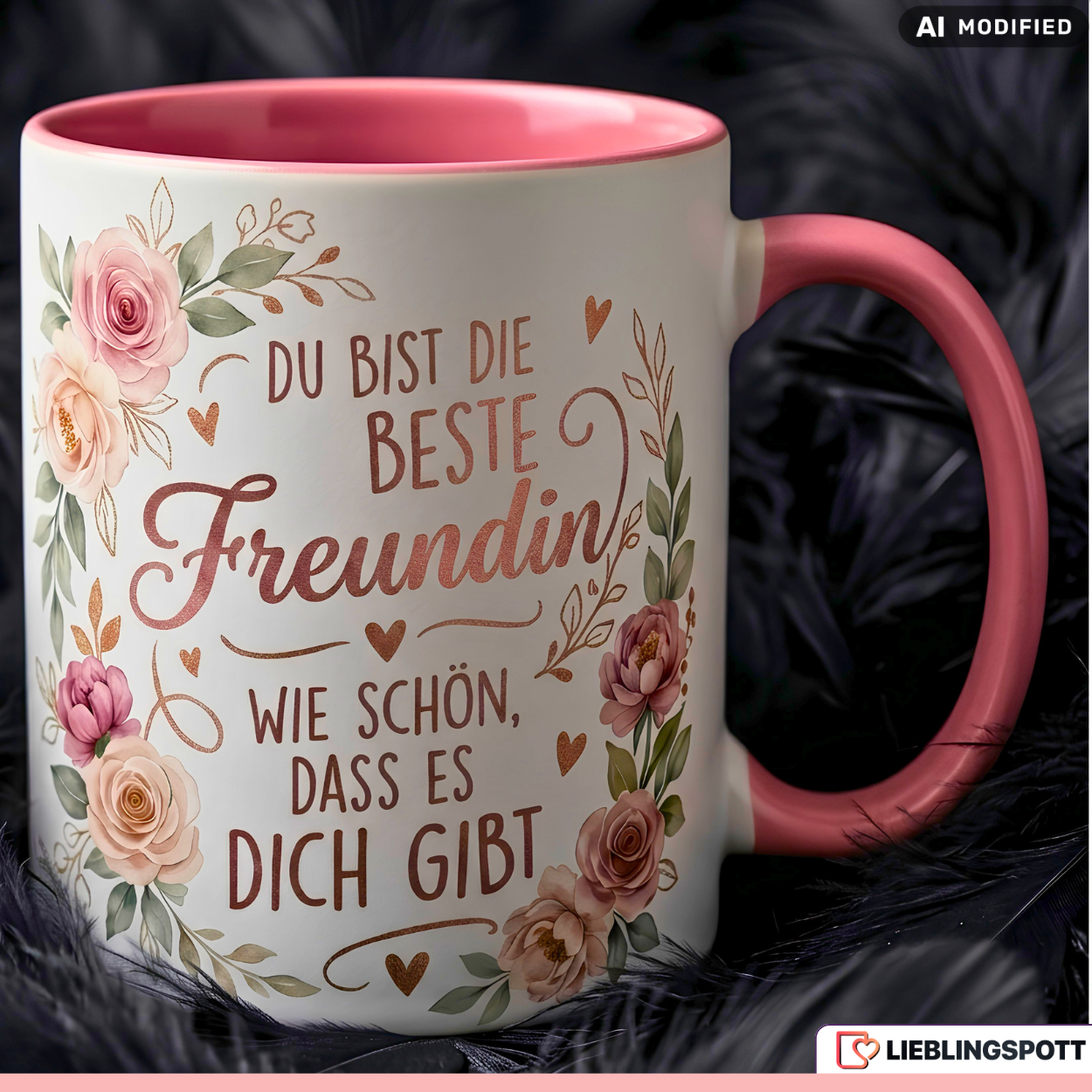 Freundin Tasse Spruch Beste Geschenk Danke Geburtstag Rosa Becher 330ml