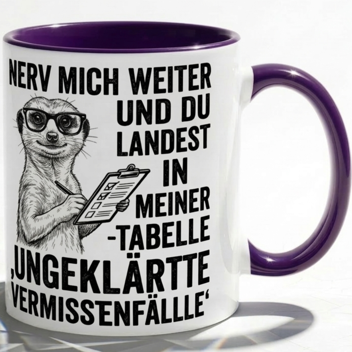 Erdmänchen lustige Büro Tasse Nerd Spruch Geschenk mit Humor für Kollegen, Statistik