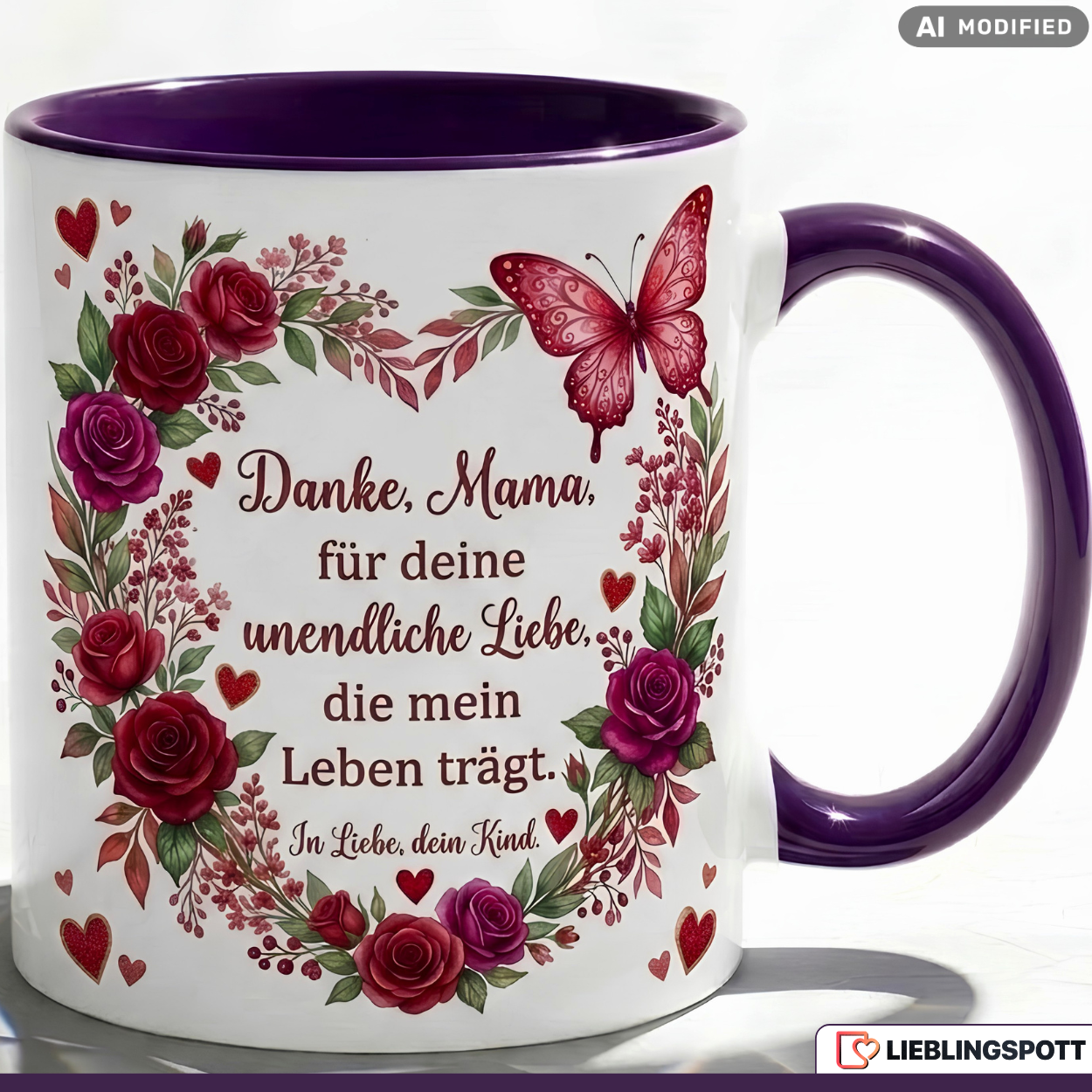 Mom Mug Saying Thank You Gift Mother's Day Birthday Red Coffee Mug 330ml
