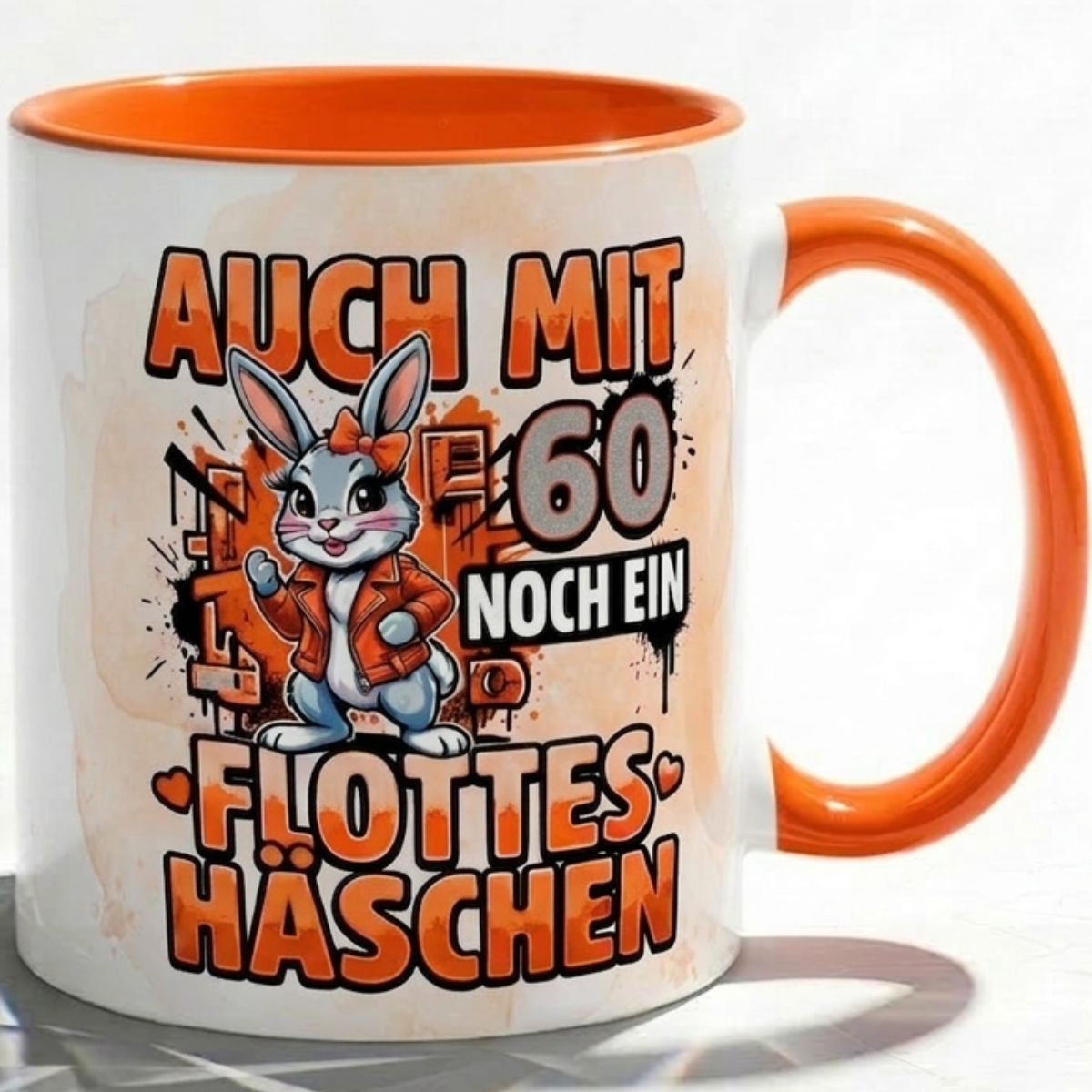 Birthday Mug 60 Years for Woman Gift Bunny in Pink Coffee Mug