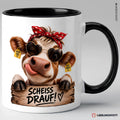 Kuh Tasse Scheiß drauf Schwarz