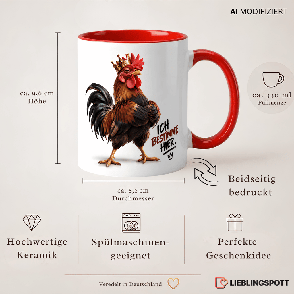 Hahn Tasse Maße 330 ml und Produktinformationen