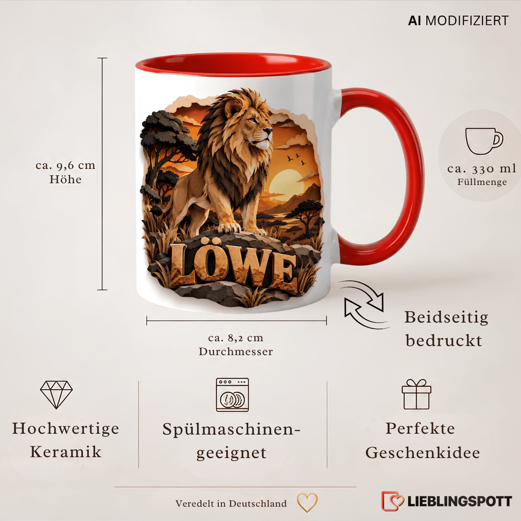 Löwen Tasse Maße und Produktvorteile