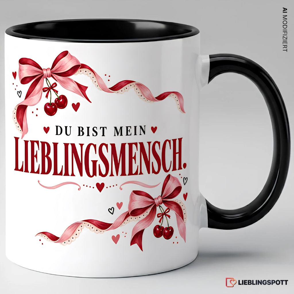 Lieblingsmensch Tasse Du bist mein Lieblingsmensch in Schwarz