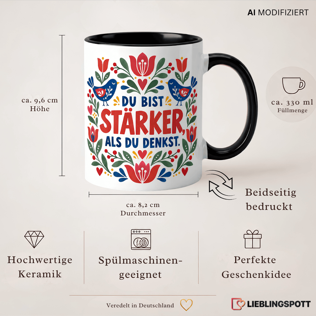 Produktinformationen Keramiktasse Du bist stärker als du denkst 330 ml