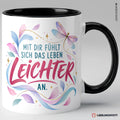 Tasse Mit dir fühlt sich das Leben leichter an – Schwarz
