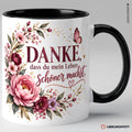 Danke, dass du mein Leben schöner machst Tasse – Schwarz