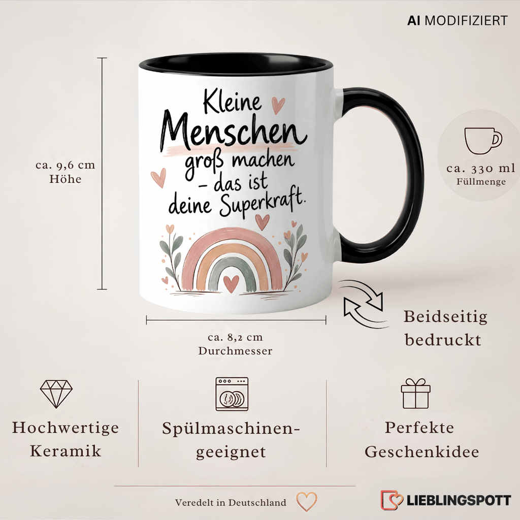Produktinformationen Kleine Menschen groß machen Tasse – 330 ml