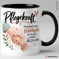 Pflegekraft Tasse Schwarz – manchmal ist das Wichtigste einfach da zu sein
