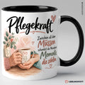 Pflegekraft Tasse Schwarz – Menschen Momente die zählen