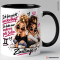 Zwillinge Sternzeichen Keramiktasse mit Spruch – Schwarz