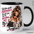Jungfrau Sternzeichen Spruchtasse – Schwarz