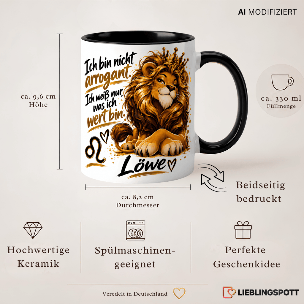 Löwe Tasse Maße 330 ml und Produktvorteile