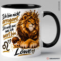 Löwe Sternzeichen Spruchtasse – Schwarz