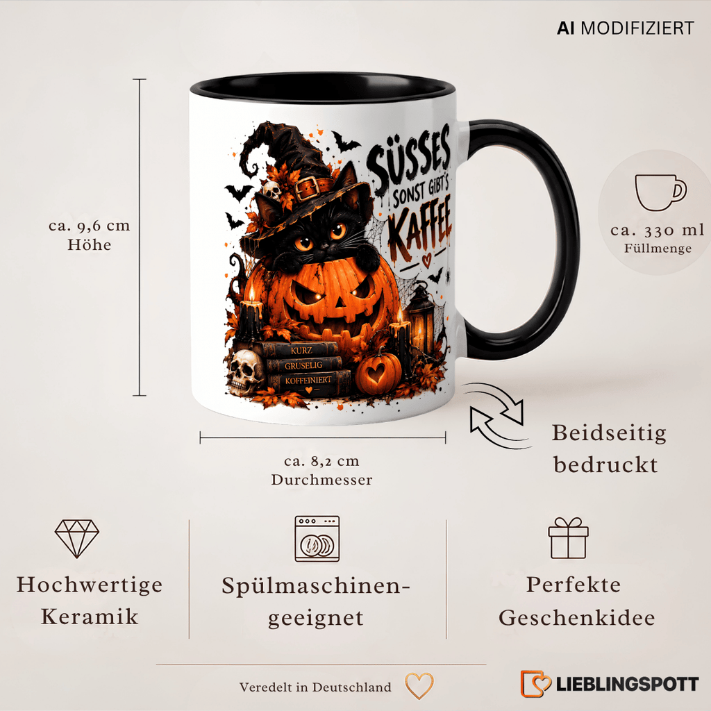 Halloween Tasse Maße 330 ml und Produktvorteile