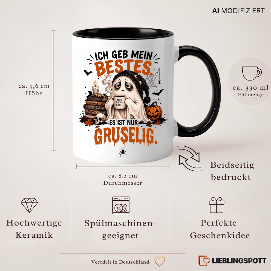 Halloween Tasse Maße 330 ml und Produktvorteile