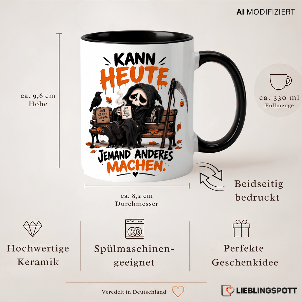 Halloween Tasse Maße 330 ml und Produktvorteile