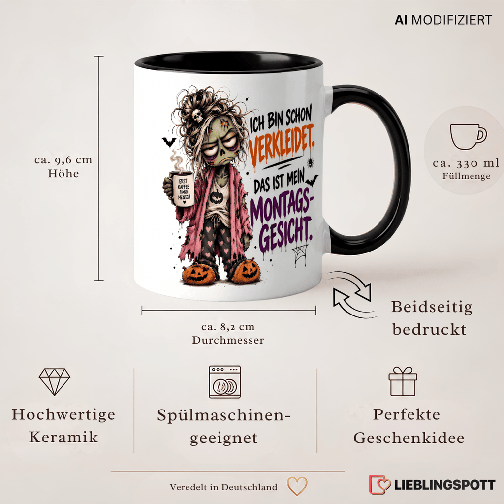 Halloween Keramiktasse 330 ml Maße und Produktvorteile