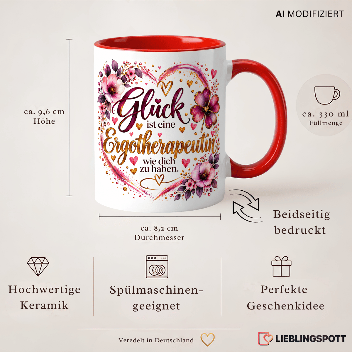 Ergotherapeutin Keramiktasse 330 ml Maße und Vorteile