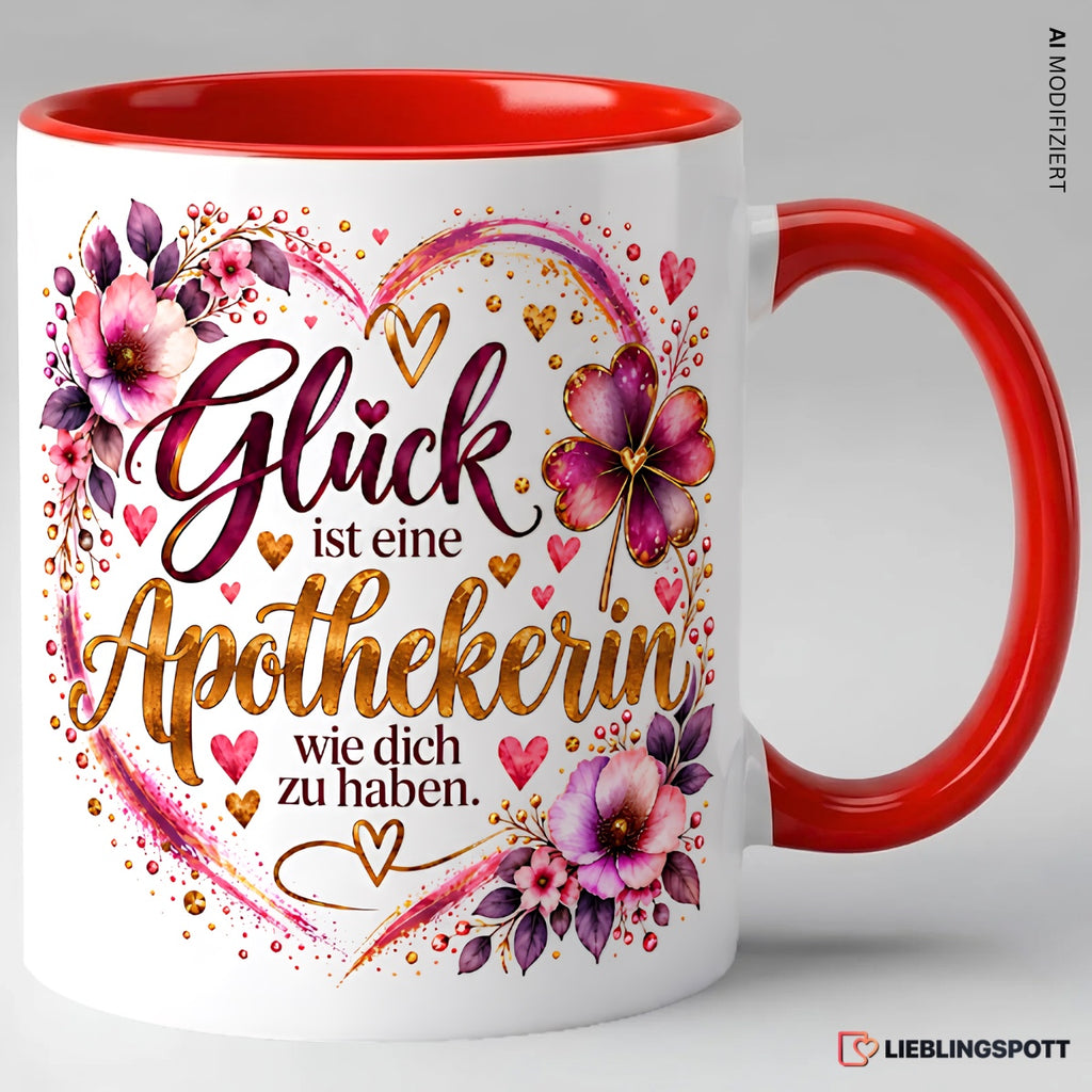 Glück ist eine Apothekerin wie dich zu haben Tasse Rot