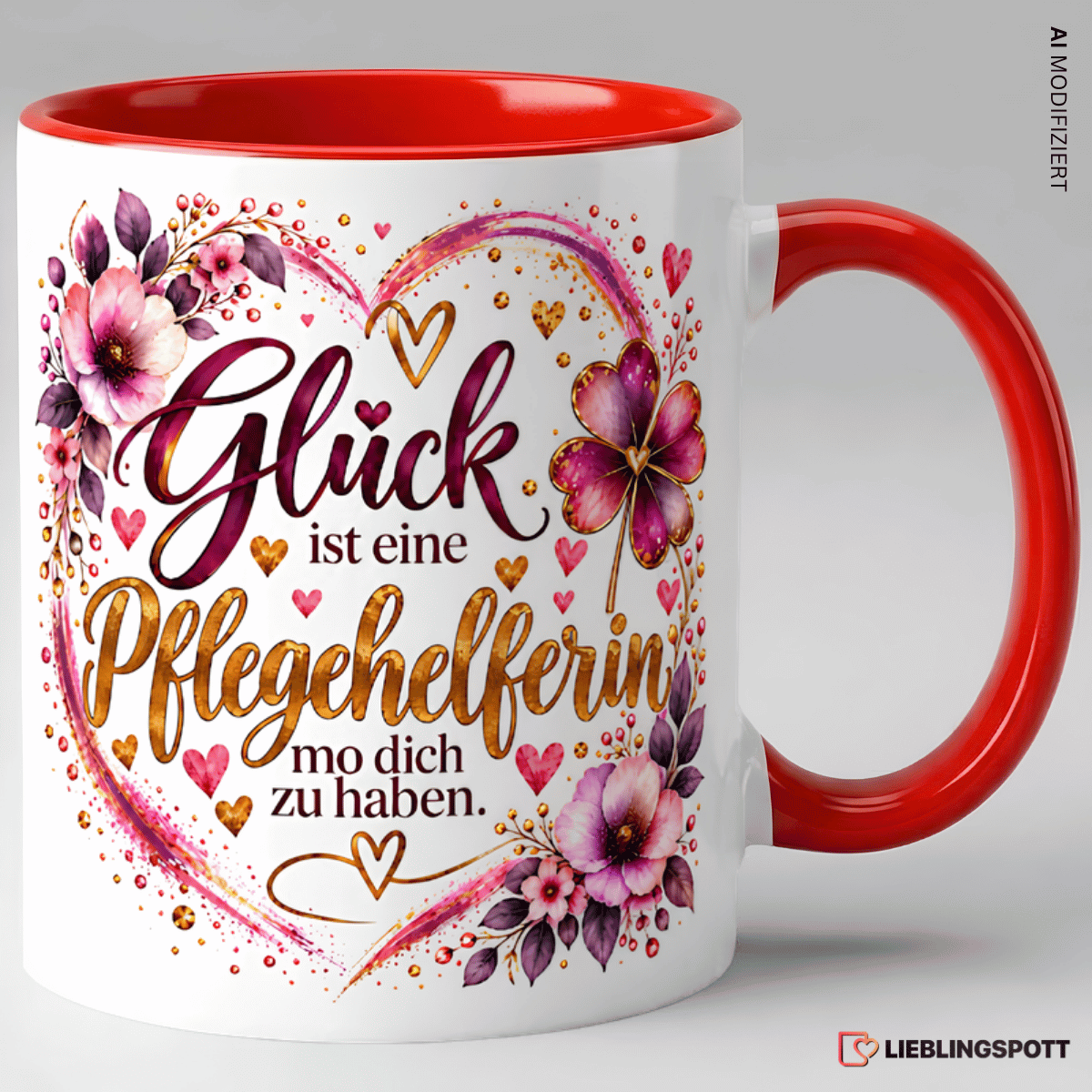 Glück ist eine Pflegehelferin wie dich zu haben Tasse Rot