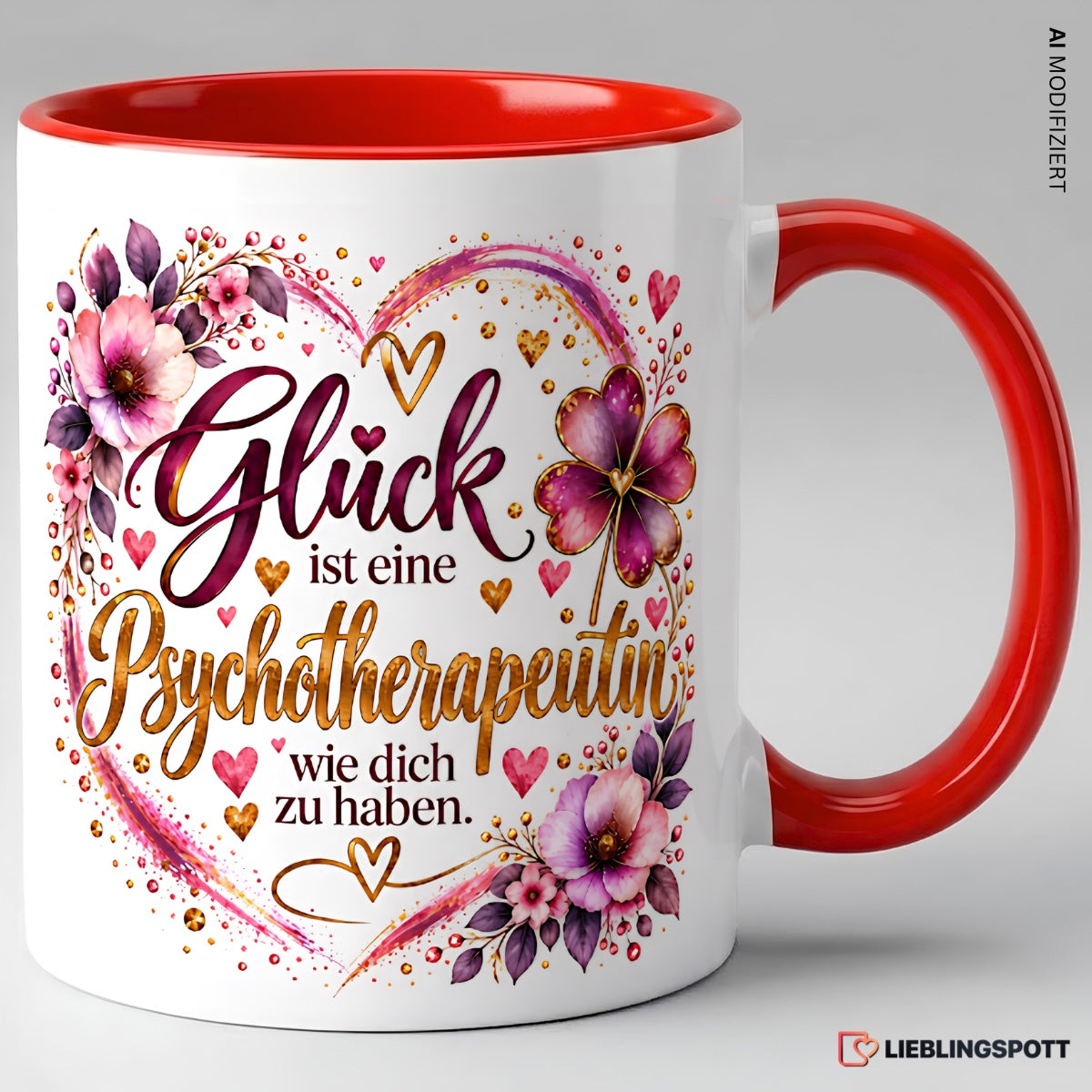 Psychotherapeutin Tasse Rot