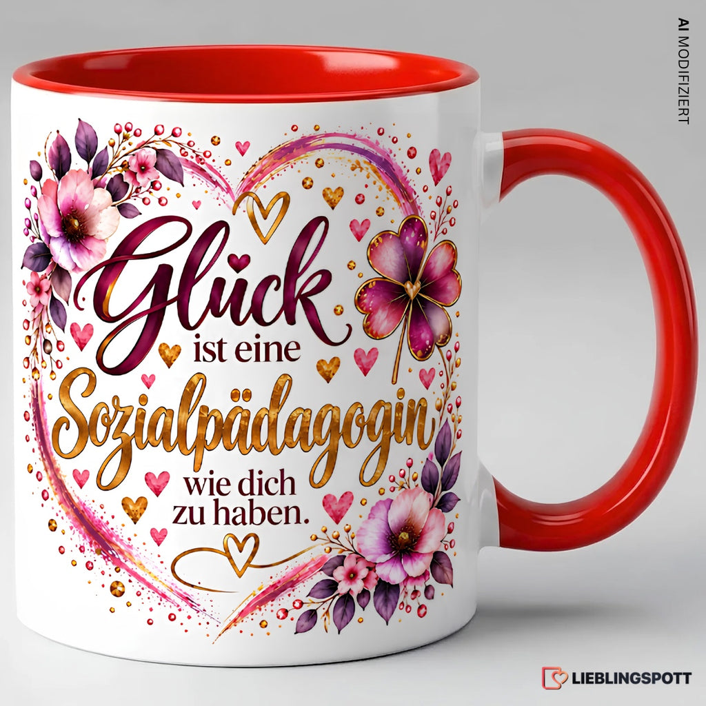 Sozialpädagogin Tasse Rot
