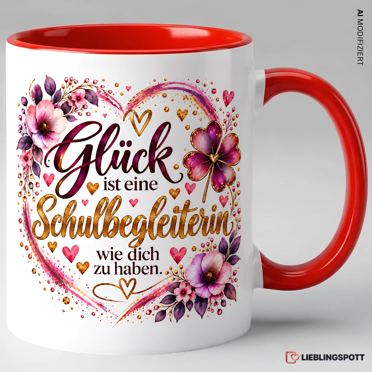 Schulbegleiterin Tasse Rot