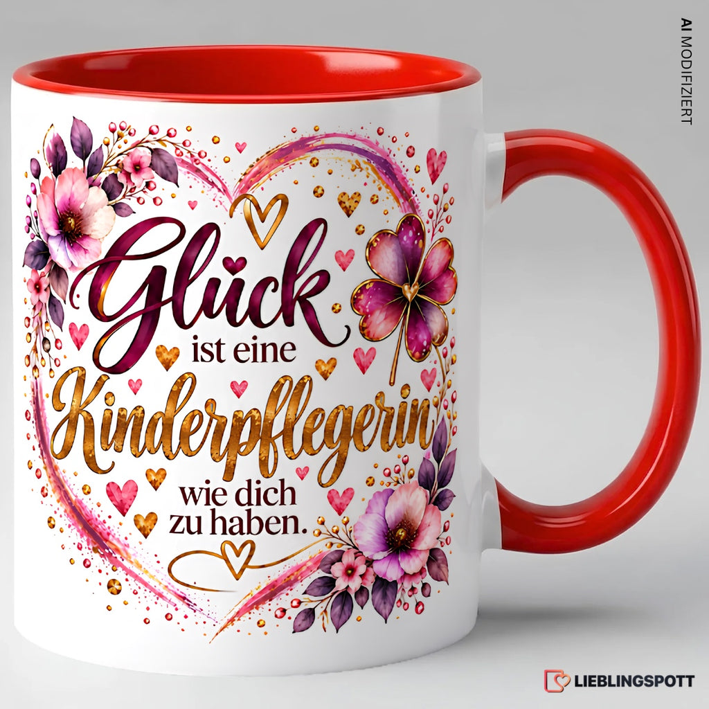 Kinderpflegerin Tasse Rot
