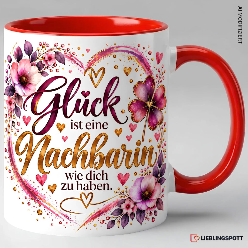 Nachbarin Tasse Rot