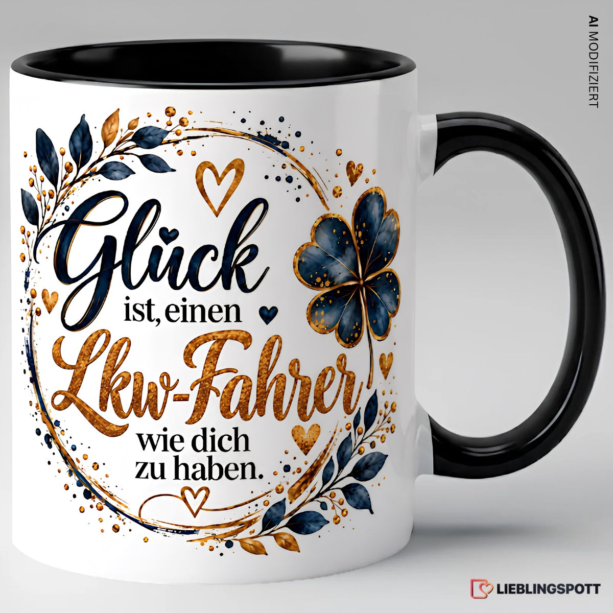 Lkw-Fahrer Tasse Schwarz