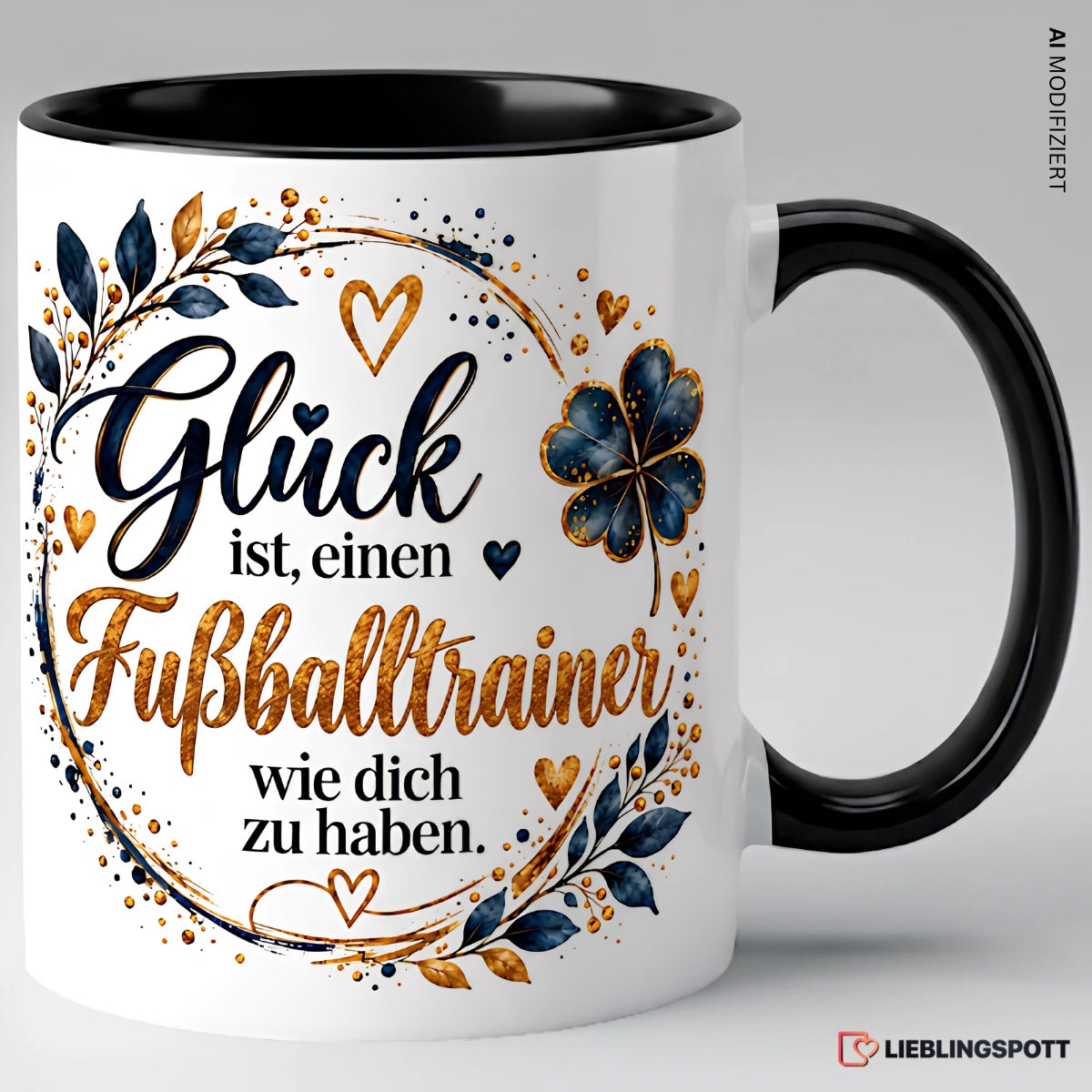 Fußballtrainer Tasse Schwarz
