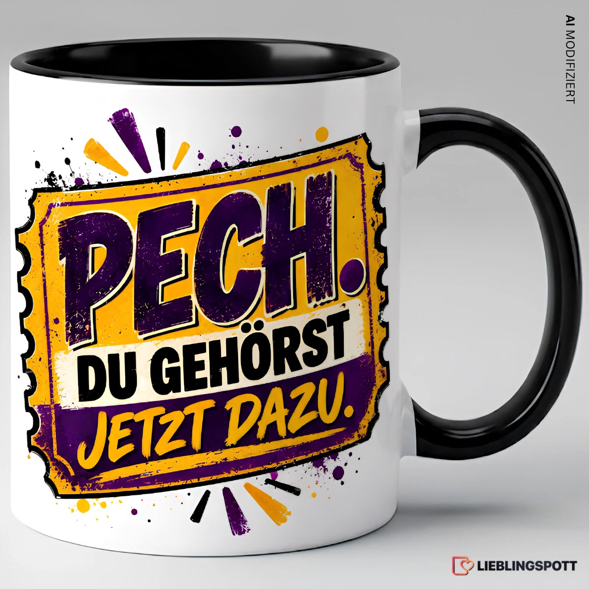 Pech du gehörst jetzt dazu Tasse Schwarz