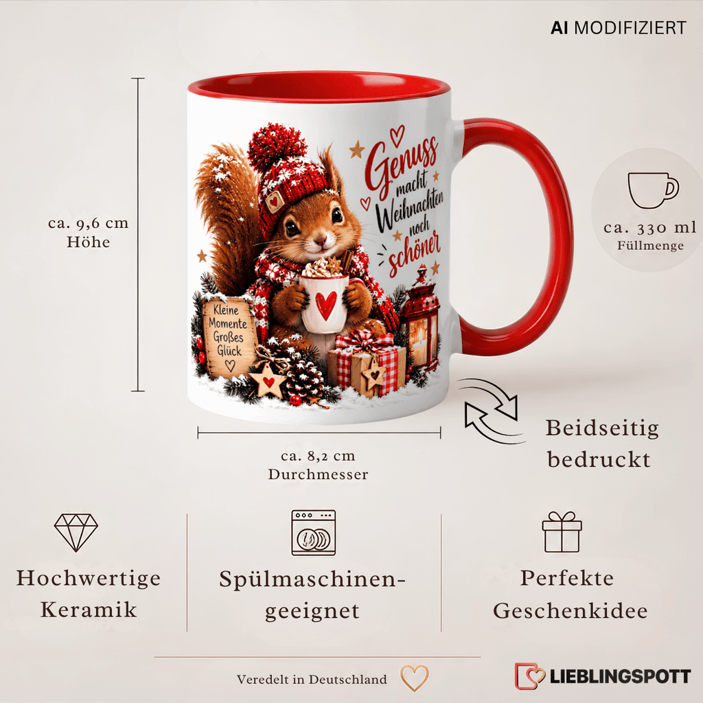 Weihnachts-Eichhörnchen Tasse Produktdetails
