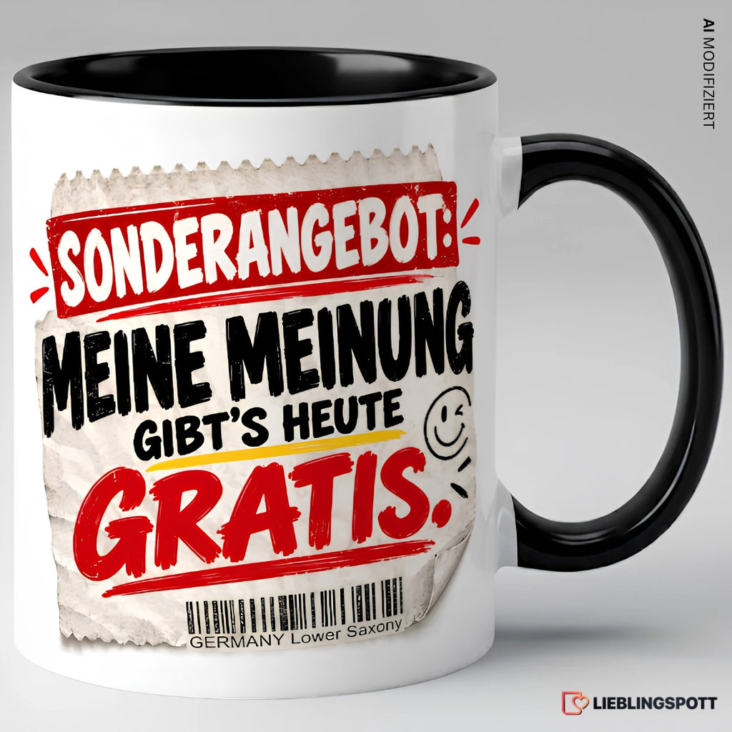 Meine Meinung gibt’s heute gratis Tasse | Keramik ca. 330 ml