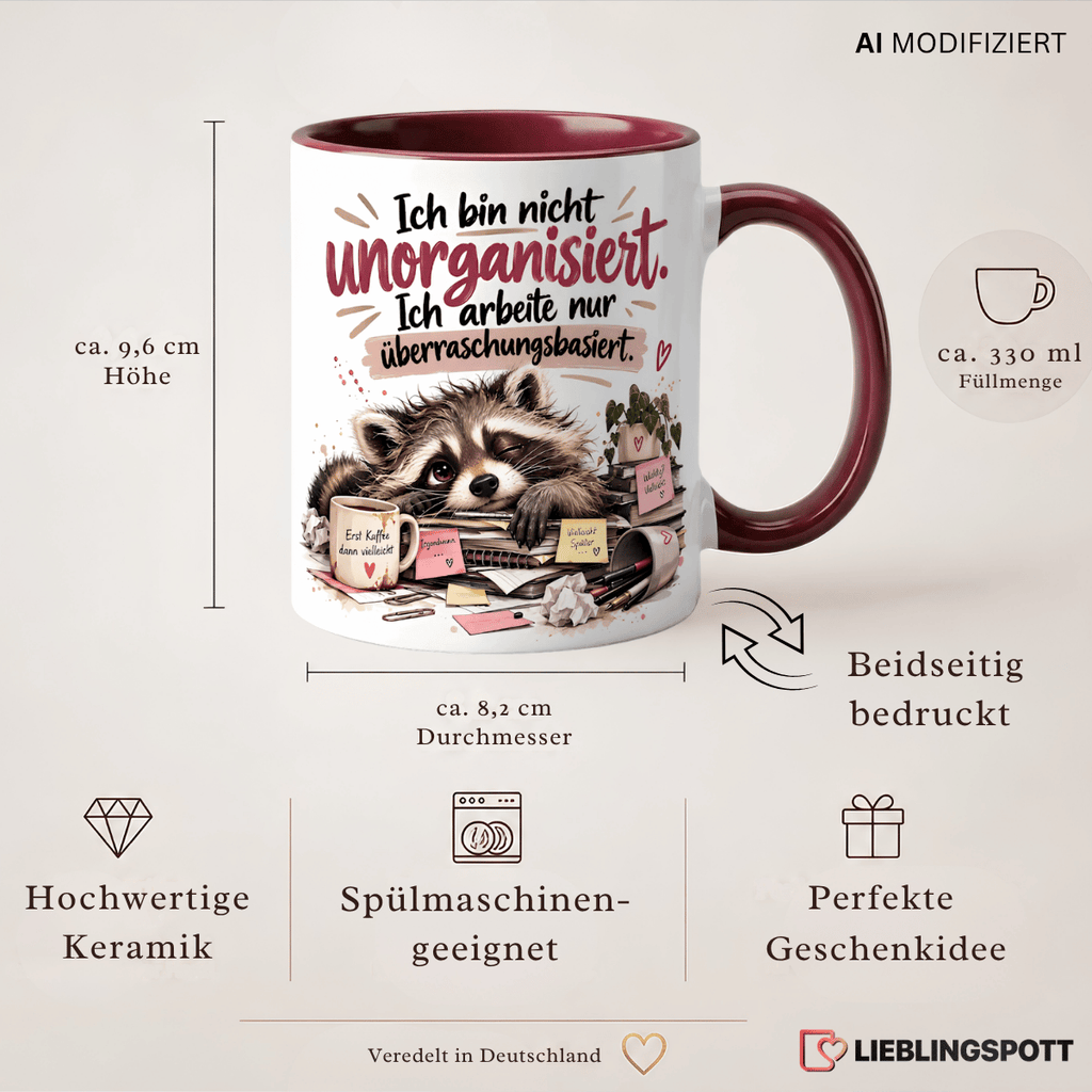 Unorganisiert Tasse „Überraschungsbasiert“ | Keramik ca. 330 ml