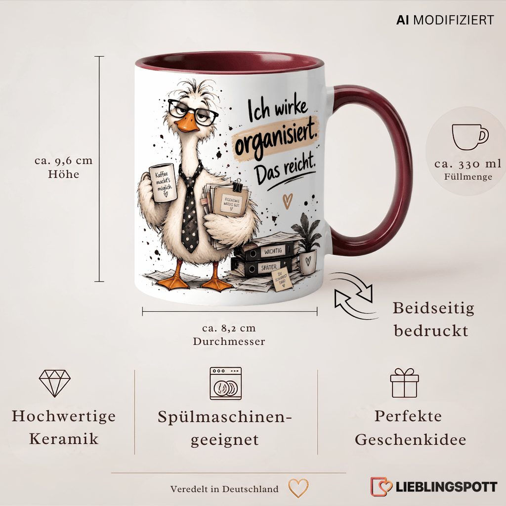 Ich wirke organisiert Tasse | Keramik ca. 330 ml