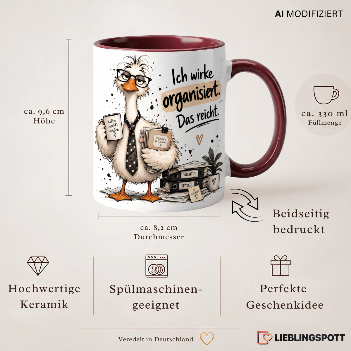 Ich wirke organisiert Tasse | Keramik ca. 330 ml