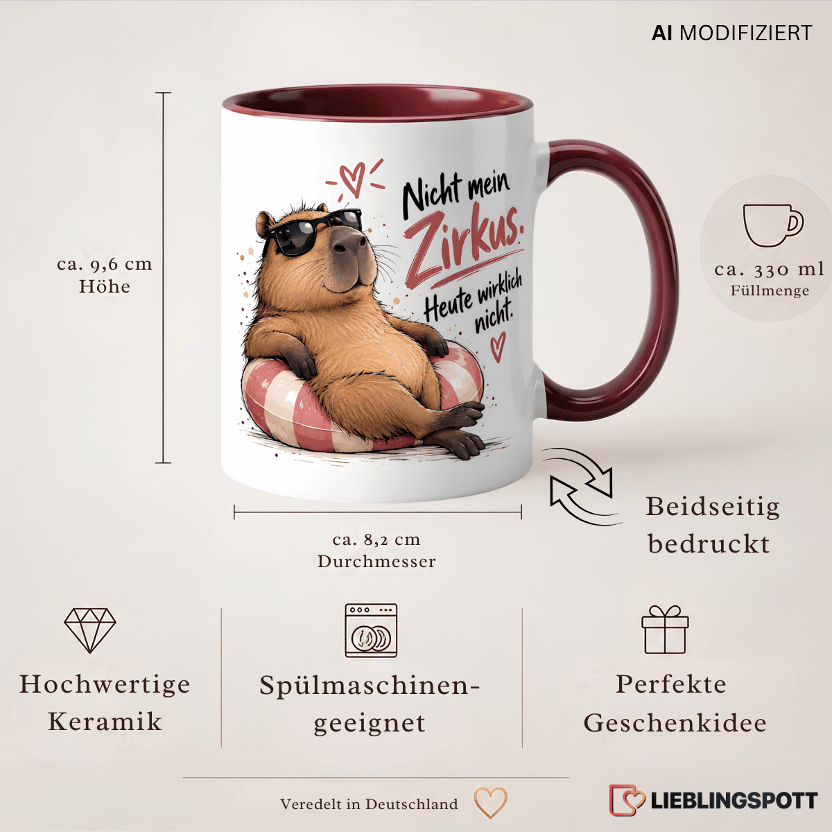 Nicht mein Zirkus Tasse | Keramik ca. 330 ml