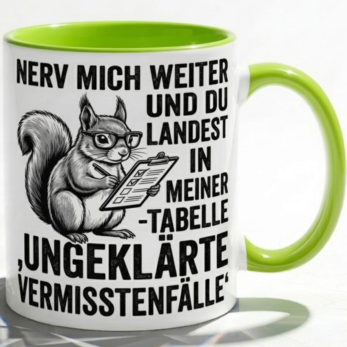 Eichhörnchen lustige Büro Tasse Nerd Spruch Geschenk mit Humor für Kollegen, Statistik