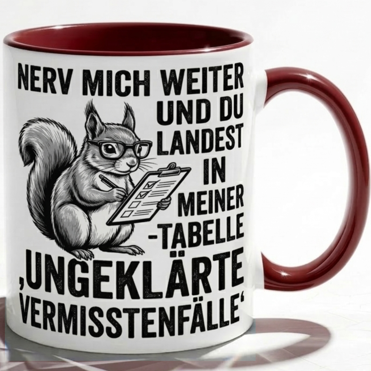 Eichhörnchen lustige Büro Tasse Nerd Spruch Geschenk mit Humor für Kollegen, Statistik