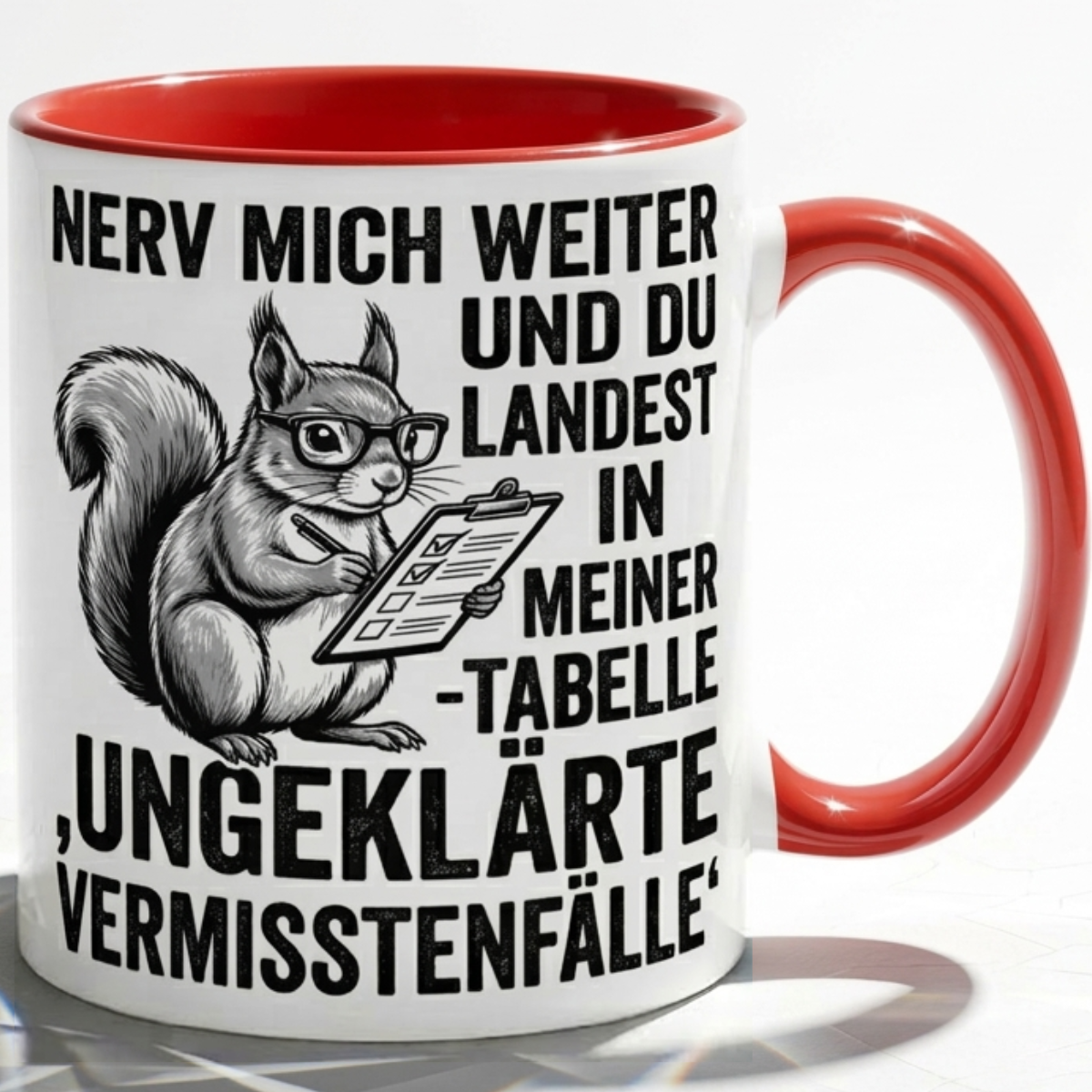 Eichhörnchen lustige Büro Tasse Nerd Spruch Geschenk mit Humor für Kollegen, Statistik