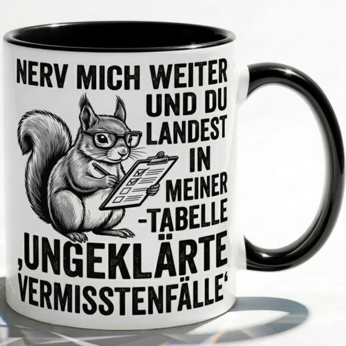Eichhörnchen lustige Büro Tasse Nerd Spruch Geschenk mit Humor für Kollegen, Statistik