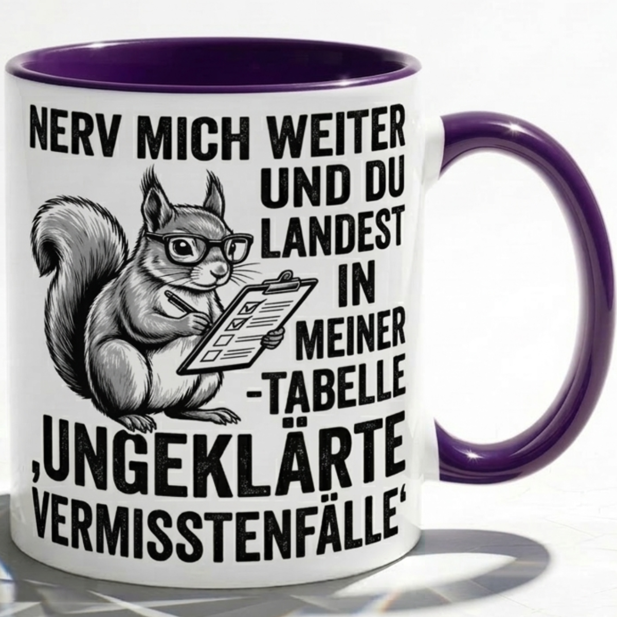Eichhörnchen lustige Büro Tasse Nerd Spruch Geschenk mit Humor für Kollegen, Statistik