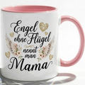 Mama Tasse mit Spruch Engel ohne Flügel nennt man Mama – Geschenk für Mutter zum Muttertag Geburtstag Weihnachten – Liebevolle Kaffeetasse Beste Mutti – Keramik Becher 330ml