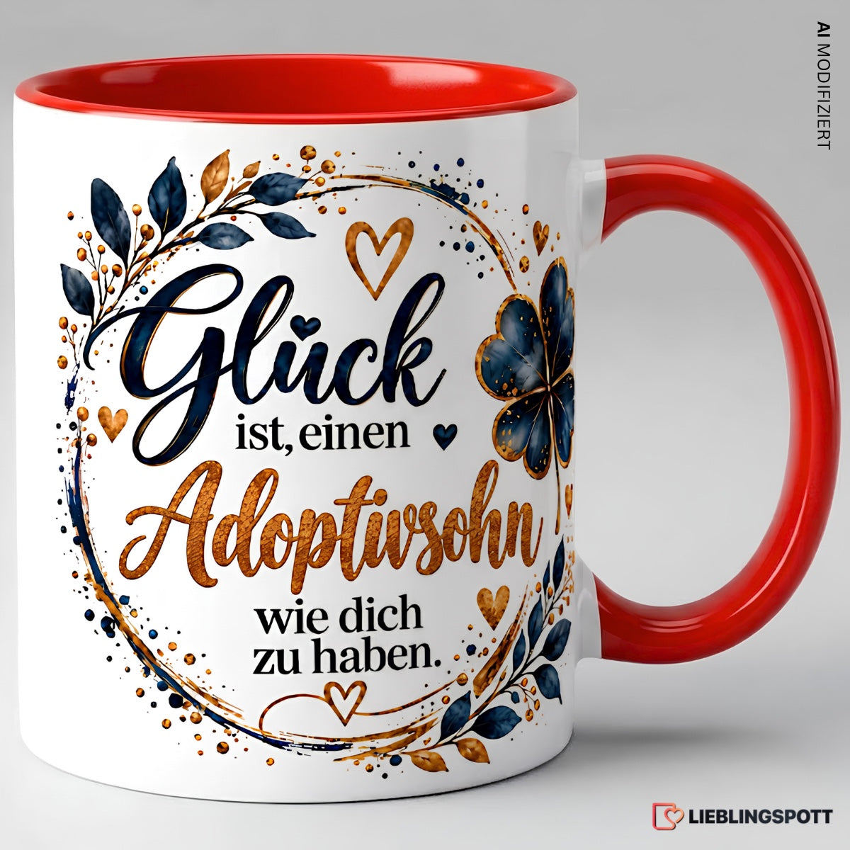 Adoptivsohn Tasse Glück ist einen Adoptivsohn wie dich zu haben – Rot