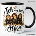 Affen Tasse Ich mag halt Affen – Schwarz