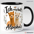 Alpaka Tasse Ich mag halt Alpakas in Schwarz